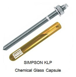 Chemical Bolt Glass Capsule & Stud Bolt พุกเคมีระบบปั่น SIMPSON KLP